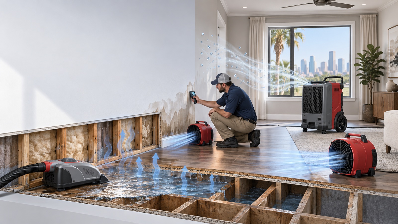 Professional structural drying illustration