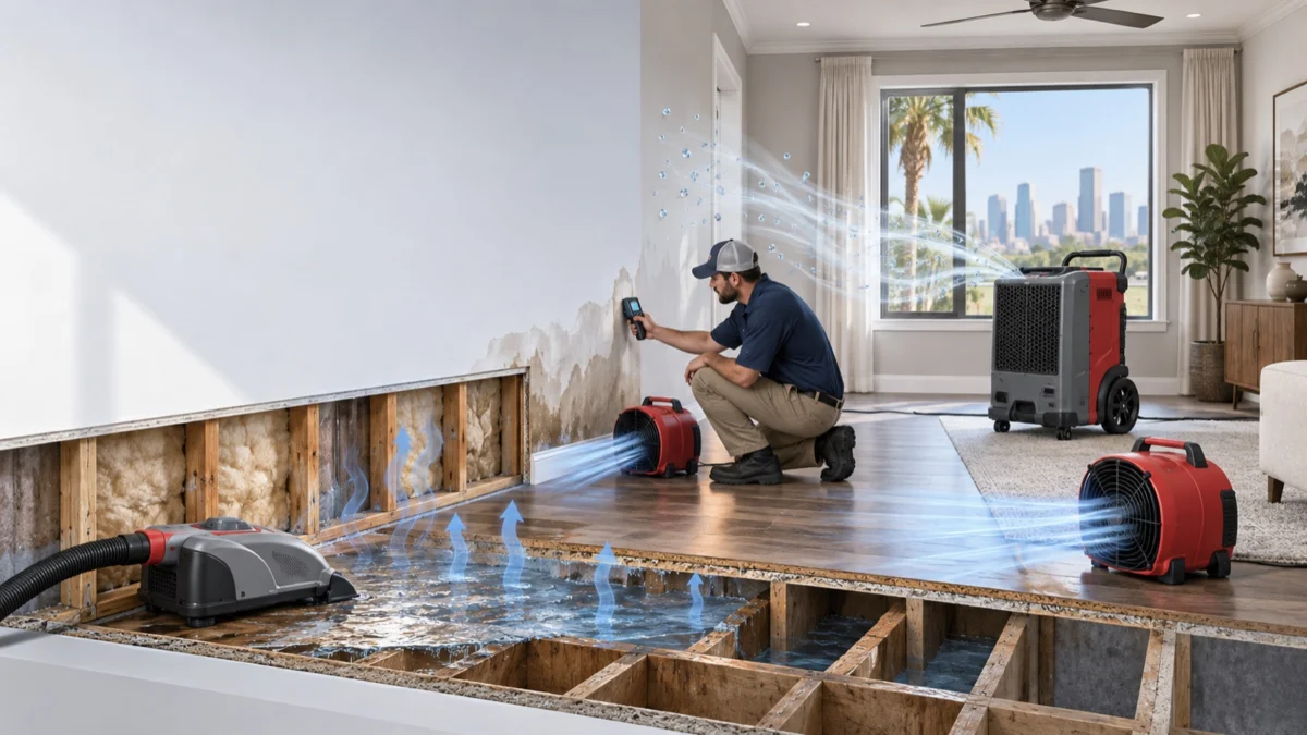 Professional structural drying illustration