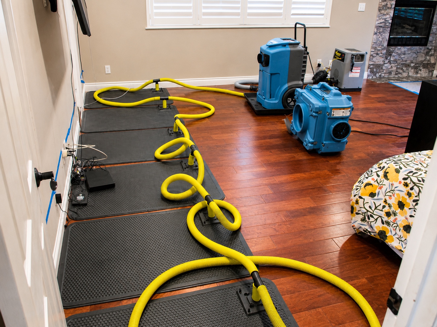 Professional hardwood floor drying system
